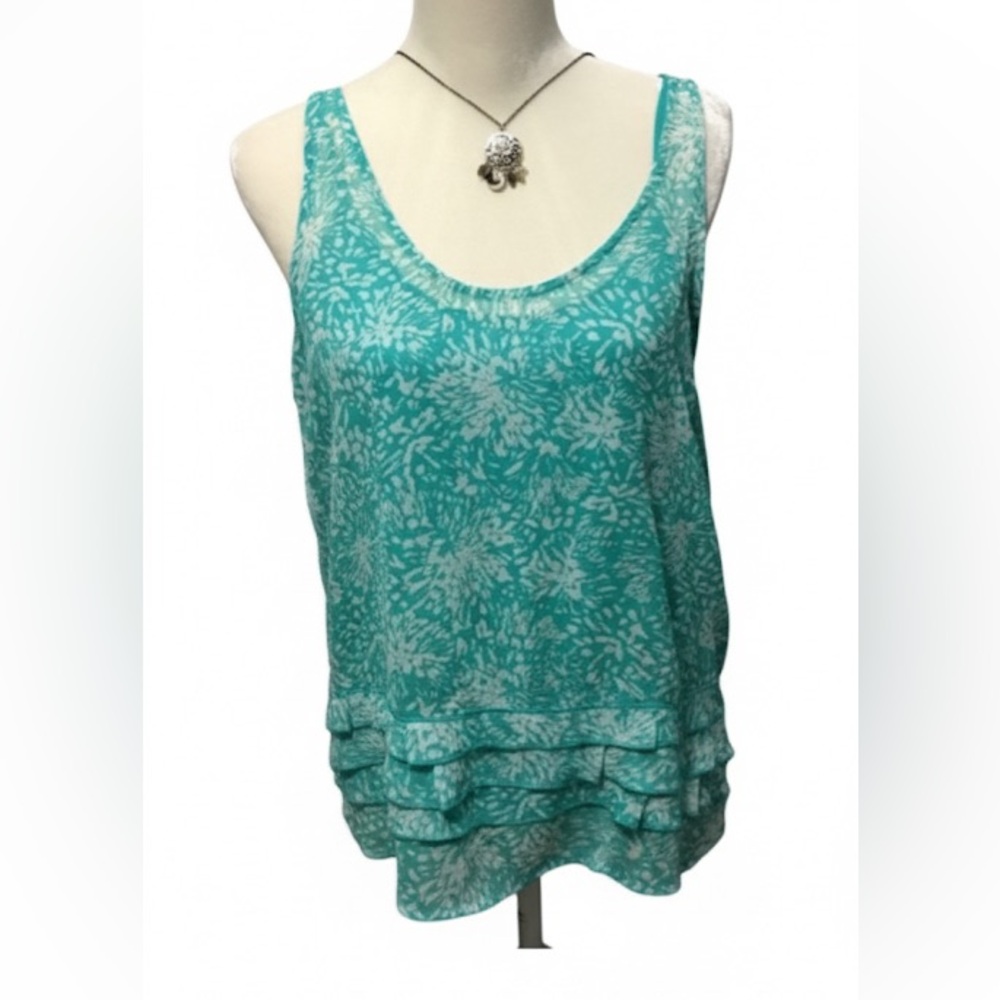 Turquoise Flowy Tank Top - Picture 6 of 6